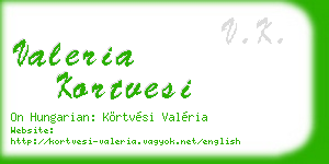 valeria kortvesi business card